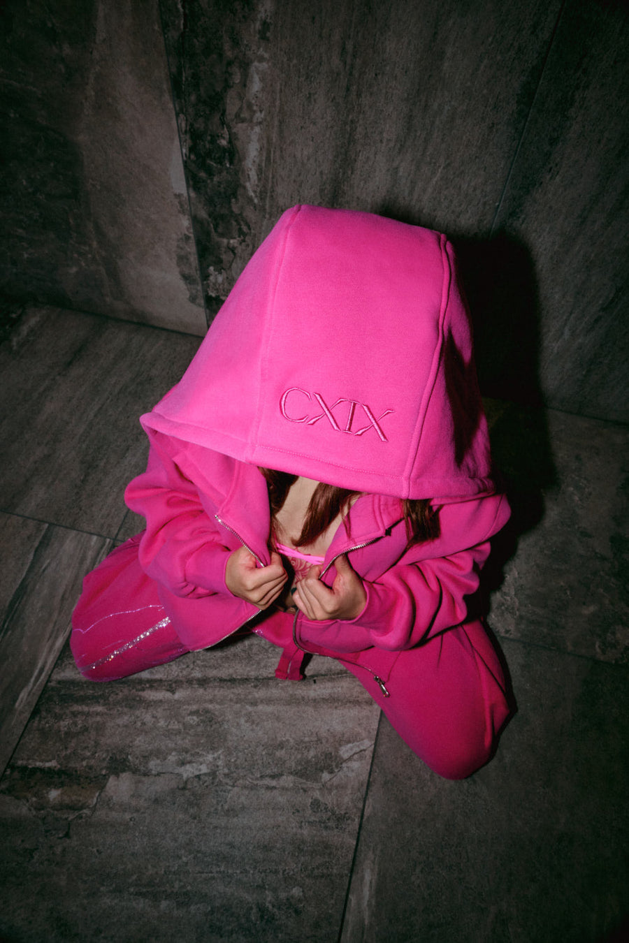 Anime Pole Dancer Zip Up Hoodie - Plastics Pink