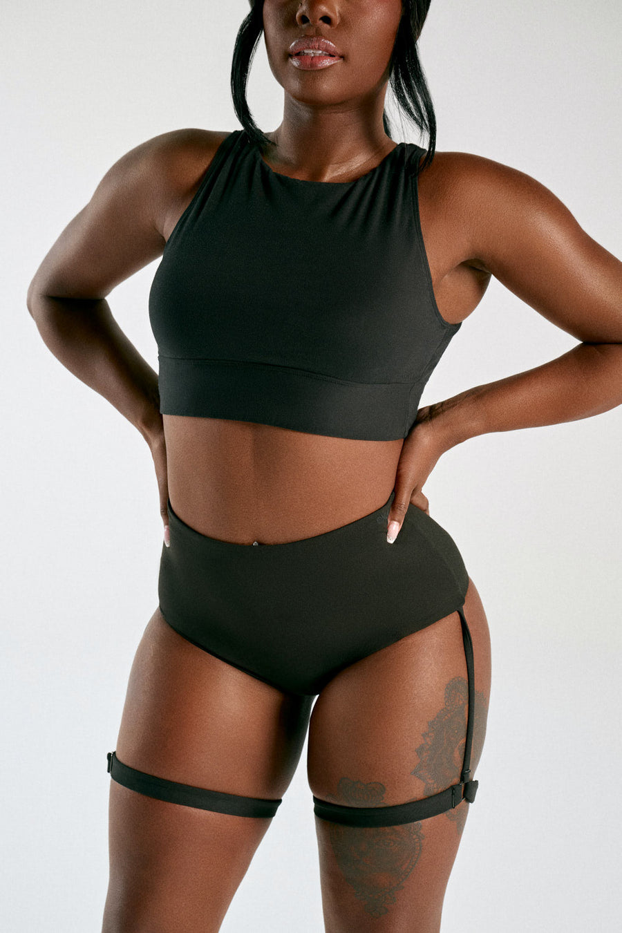 Lux Basix High Waisted Bottoms with Garter