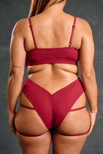 Lux Basix Booty Shorts w/ Garter – Merlot