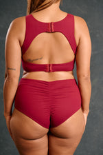 Lux Basix High Waist Scrunch Bottoms – Merlot
