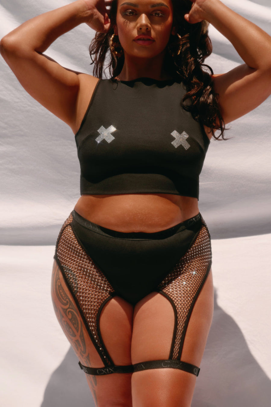 Bootyshake Bottoms Decade Edition - Black with Silver Rhinestones Anniversary Exclusive
