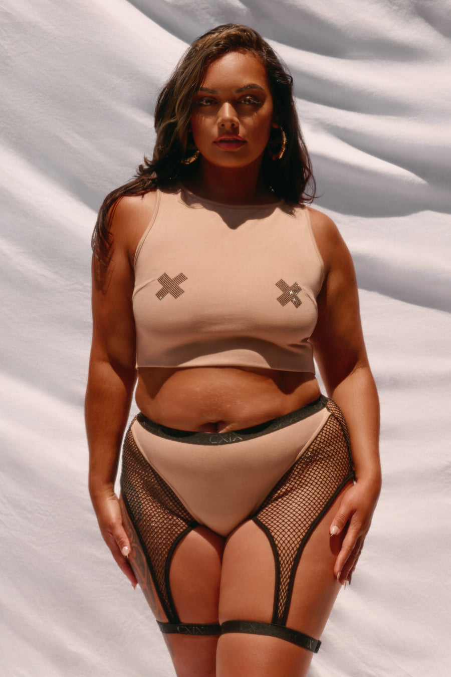 Bootyshake Bottoms Decade Edition - Sand with Black Rhinestones Anniversary Exclusive