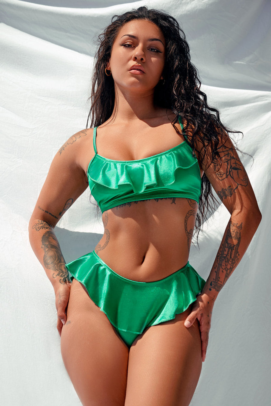 Aura Ballerina Skirt - Emerald Satin