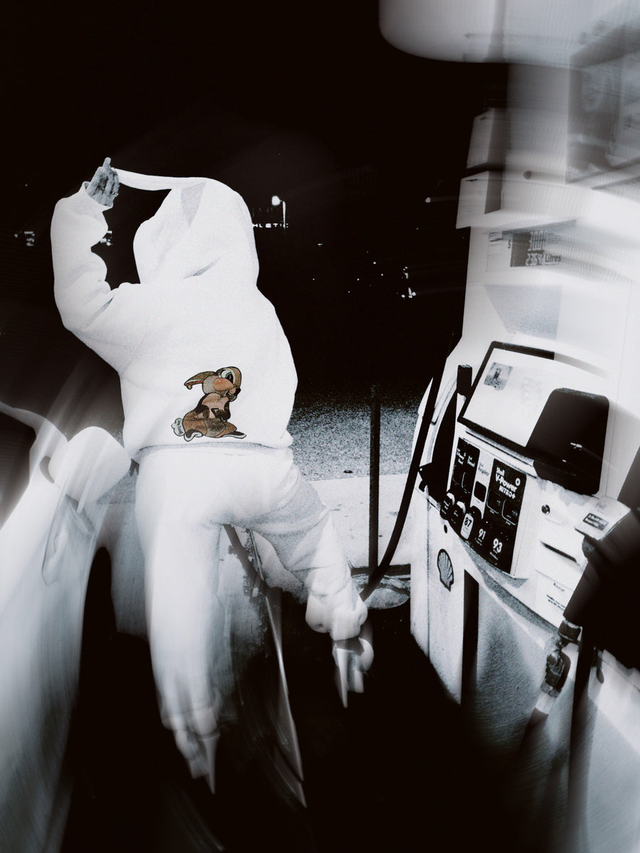 CREATURES IN THE CLUB: HONEY BUNZ ZIP HOODIE - MIST GREY/WHITE LIMITED ED.