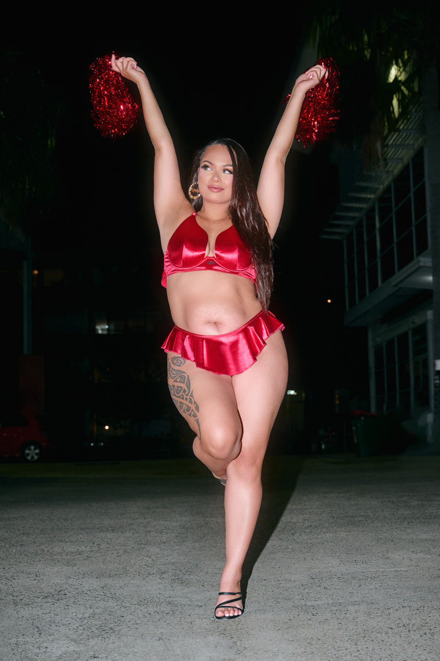 Pillowtalk: Take the Plunge Top - Red Satin