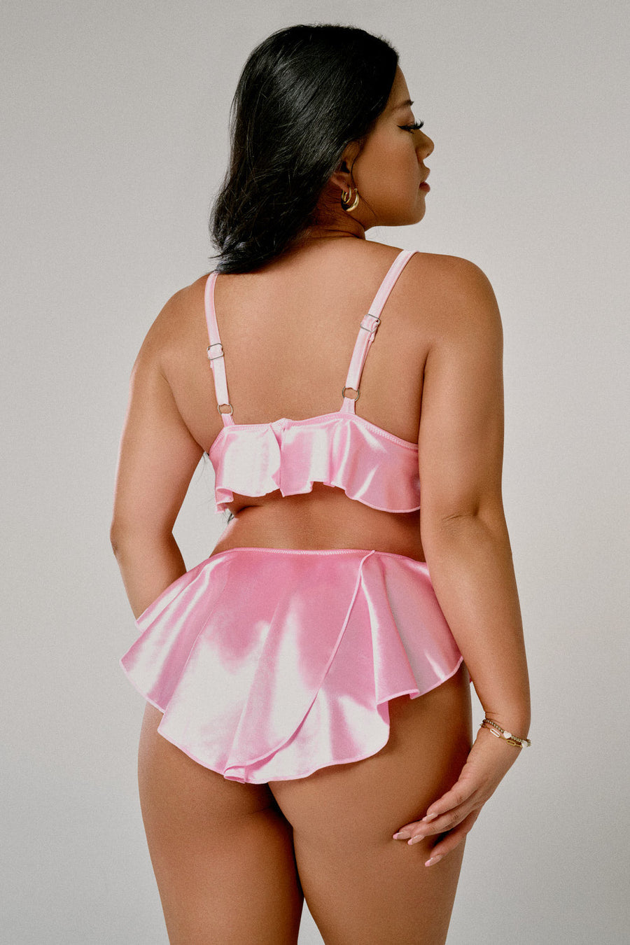 Pillowtalk: Take the Plunge Top - Pink Satin