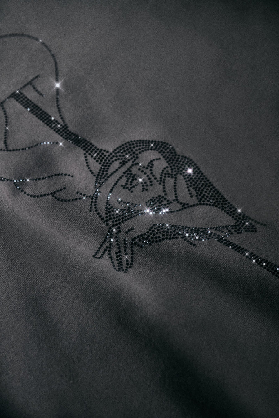 Anime Pole Dancer Hoodie - Ep 1 Gun Metal Rhinestone Limited Ed.