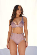 Aphrodite High Waist Bottoms - Lilac Suede Shorts