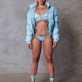 119 Puffer Jacket - Blue with Print